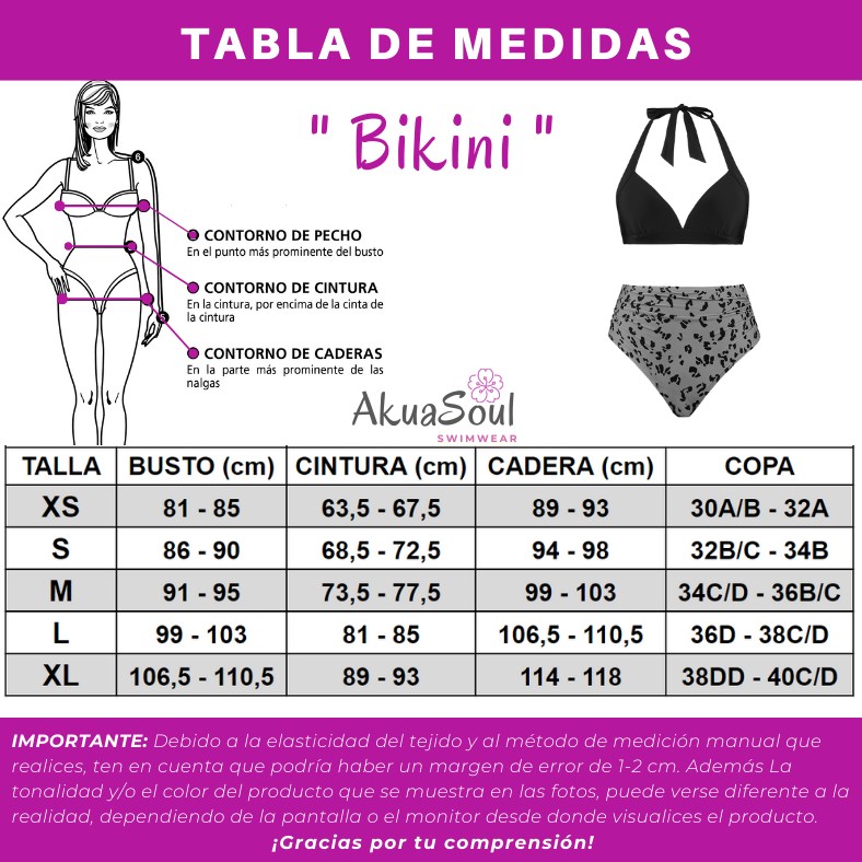 Bikini cintura alta negro | Top Garden *