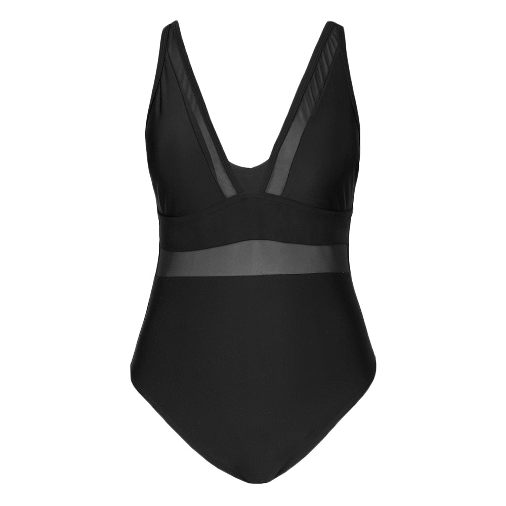 Monokini negro curvy con transparencias - Últimos SÓLO en talla 3X